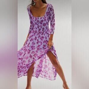 Free People Womens It’s Fate Maxi Dress Multicolor Size L NWT